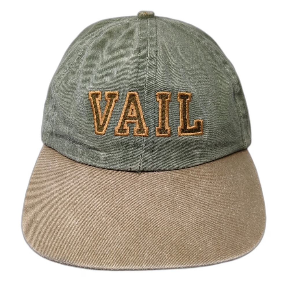 Imperial Baseball Cap Green Brown Gold One Size Vail Embroidered Hat Slideback